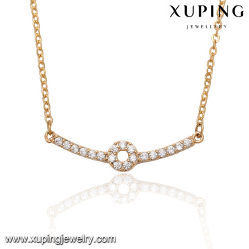 41966-fashion jewelry acessório 18k gold womens bar necklace